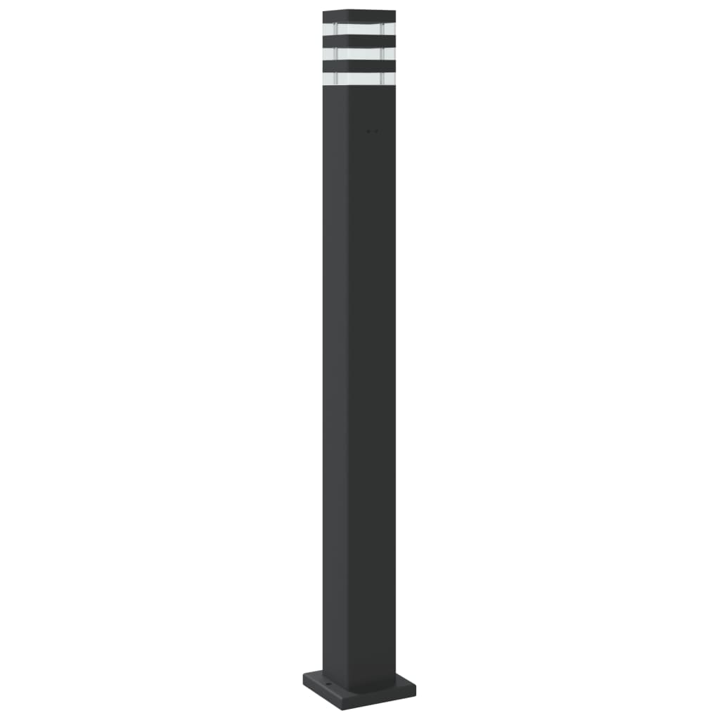 vidaXL Zewnętrzne lampy stojące, 3 szt., czarne, 110 cm, aluminium