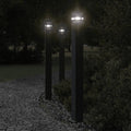 vidaXL Zewnętrzne lampy stojące, 3 szt., czarne, 110 cm, aluminium