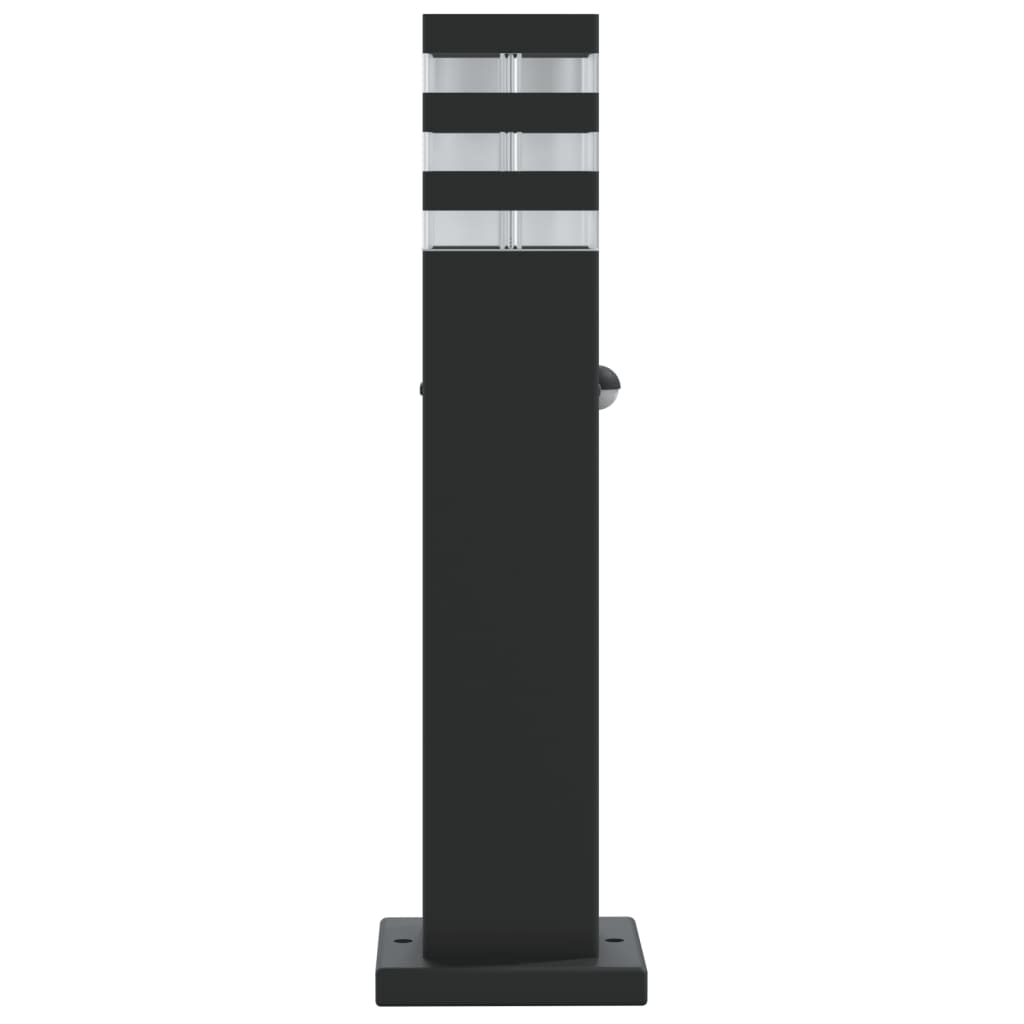 vidaXL Zewnętrzna lampa stojąca z czujnikiem, czarna, 50 cm, aluminium