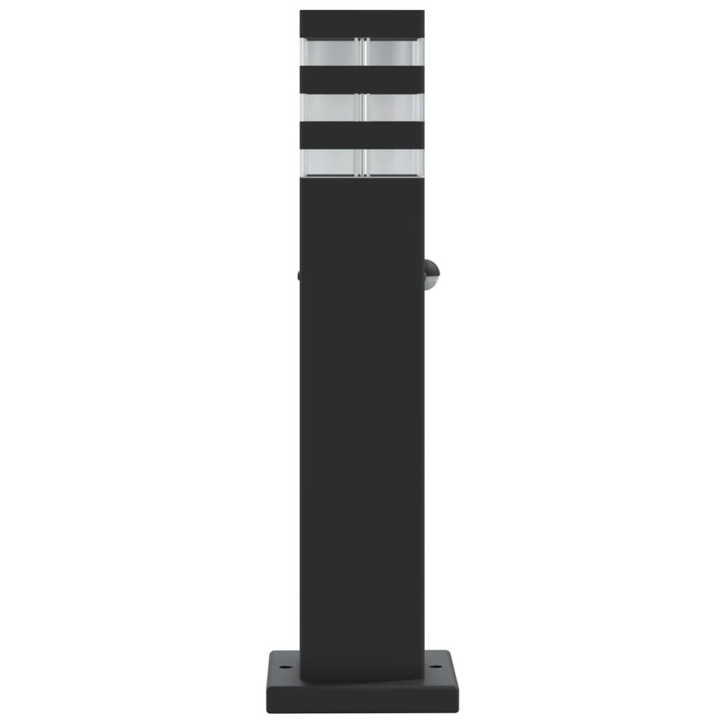 vidaXL Zewnętrzne lampy stojące, z czujnikami, 3 szt., czarne, 50 cm