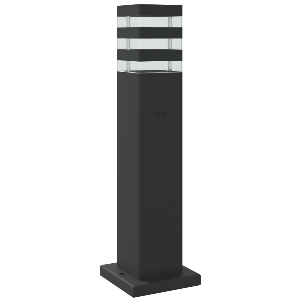 vidaXL Zewnętrzne lampy stojące, z czujnikami, 3 szt., czarne, 50 cm