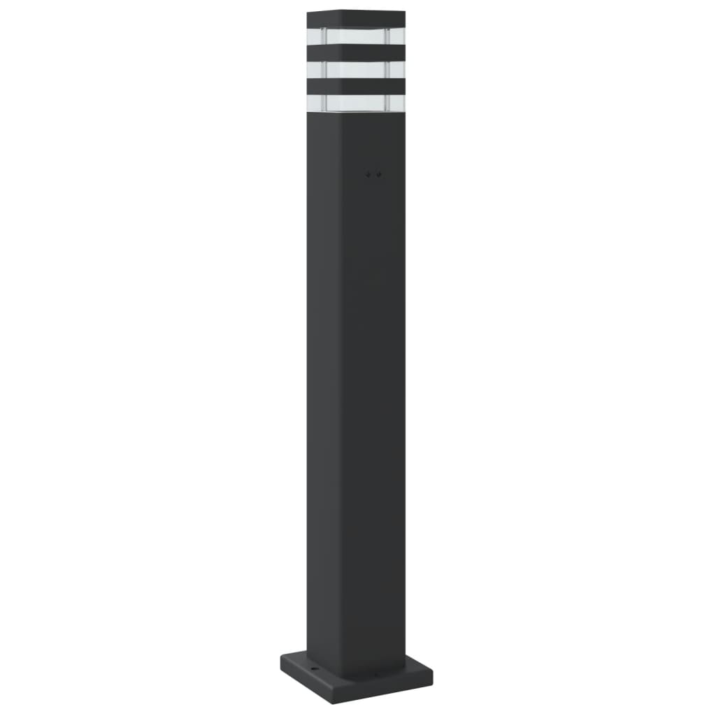 vidaXL Zewnętrzne lampy stojące, z czujnikami, 3 szt., czarne, 80 cm