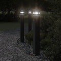 vidaXL Zewnętrzne lampy stojące, z czujnikami, 3 szt., czarne, 80 cm