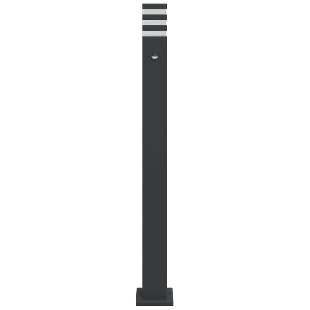 vidaXL Zewnętrzne lampy stojące, z czujnikami, 3 szt., czarne, 110 cm