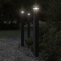 vidaXL Zewnętrzne lampy stojące, z czujnikami, 3 szt., czarne, 110 cm
