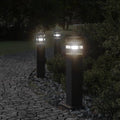 vidaXL Zewnętrzna lampa stojąca z gniazdkiem, czarna, 50 cm, aluminium