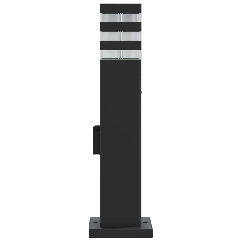 vidaXL Zewnętrzne lampy stojące, z gniazdkami, 3 szt., czarne, 50 cm