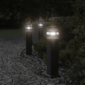 vidaXL Zewnętrzne lampy stojące, z gniazdkami, 3 szt., czarne, 50 cm