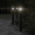 vidaXL Zewnętrzne lampy stojące, z gniazdkami, 3 szt., czarne, 80 cm