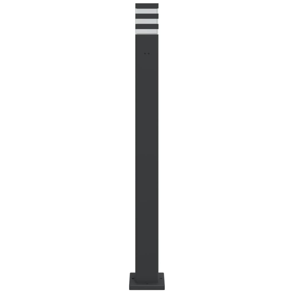 vidaXL Zewnętrzna lampa stojąca, z gniazdem, czarna, 110 cm, aluminium