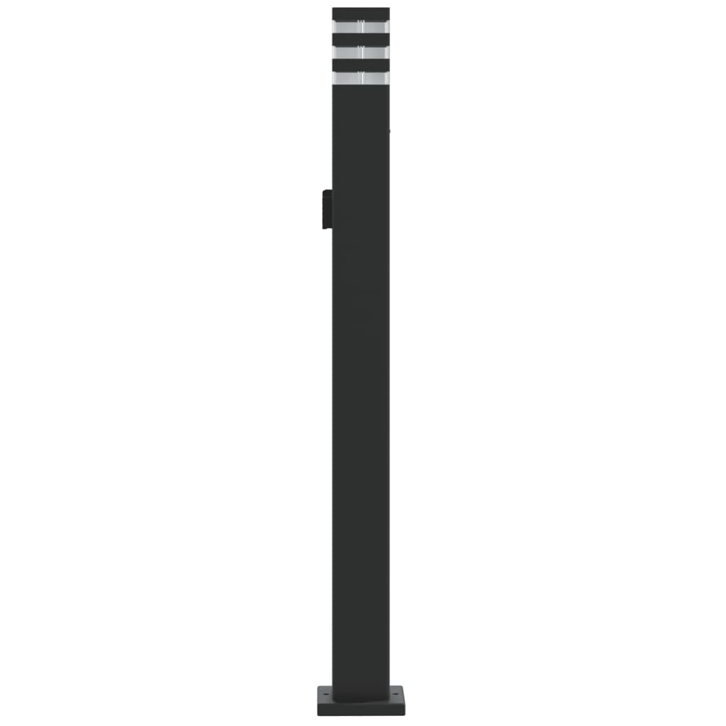 vidaXL Zewnętrzna lampa stojąca, z gniazdem, czarna, 110 cm, aluminium