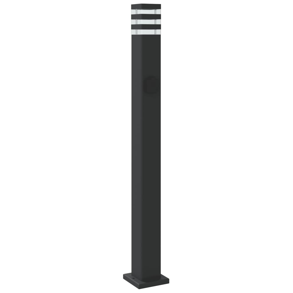 vidaXL Zewnętrzne lampy stojące, z gniazdem, 3 szt., czarne, 110 cm