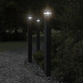 vidaXL Zewnętrzne lampy stojące, z gniazdem, 3 szt., czarne, 110 cm