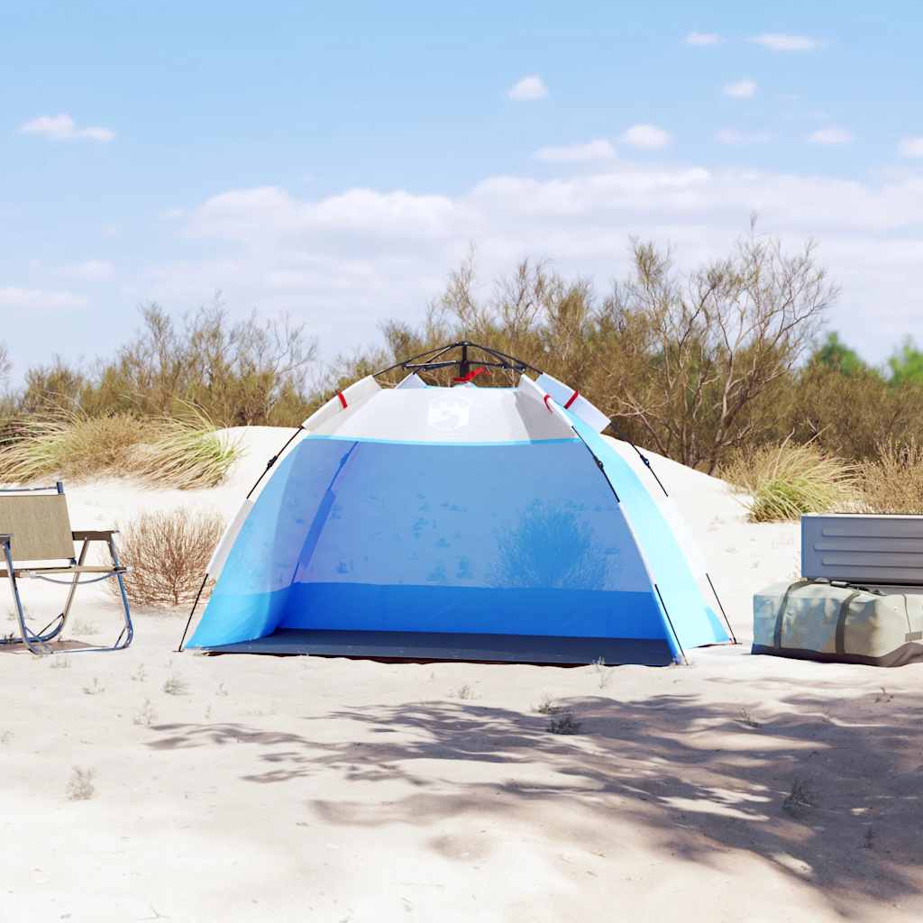 vidaXL Namiot plażowy, 2-os., niebieski, wodoszczelny