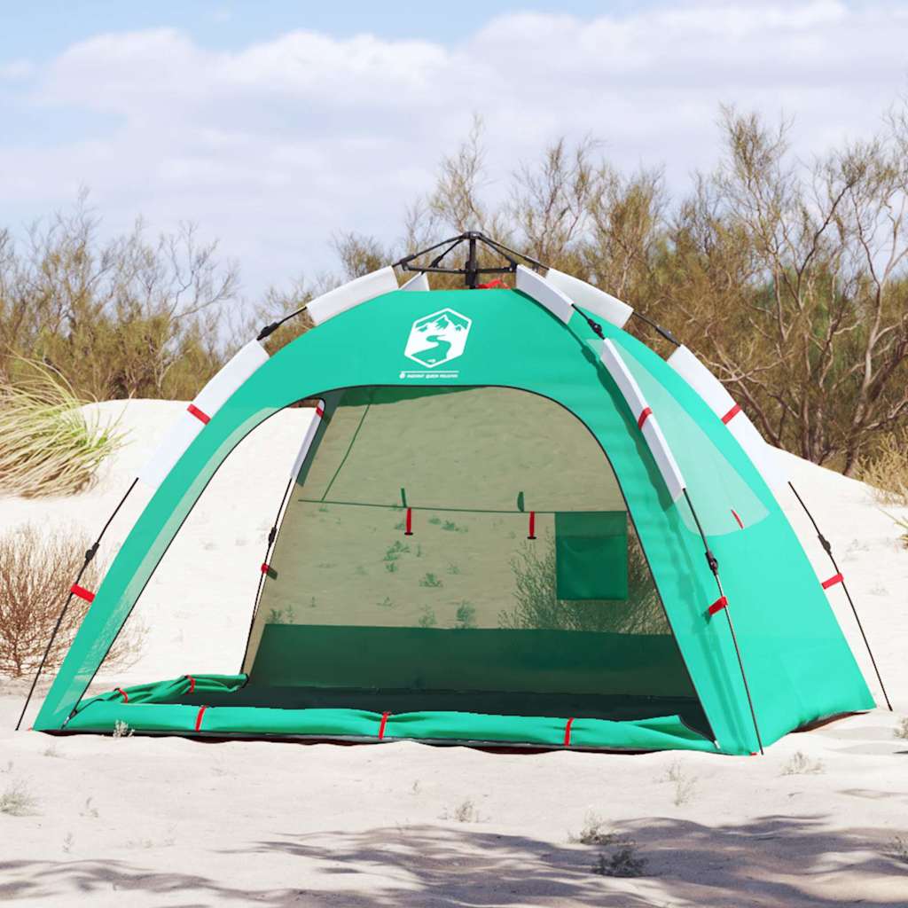 vidaXL Namiot plażowy, 2-os., zielony, wodoszczelny