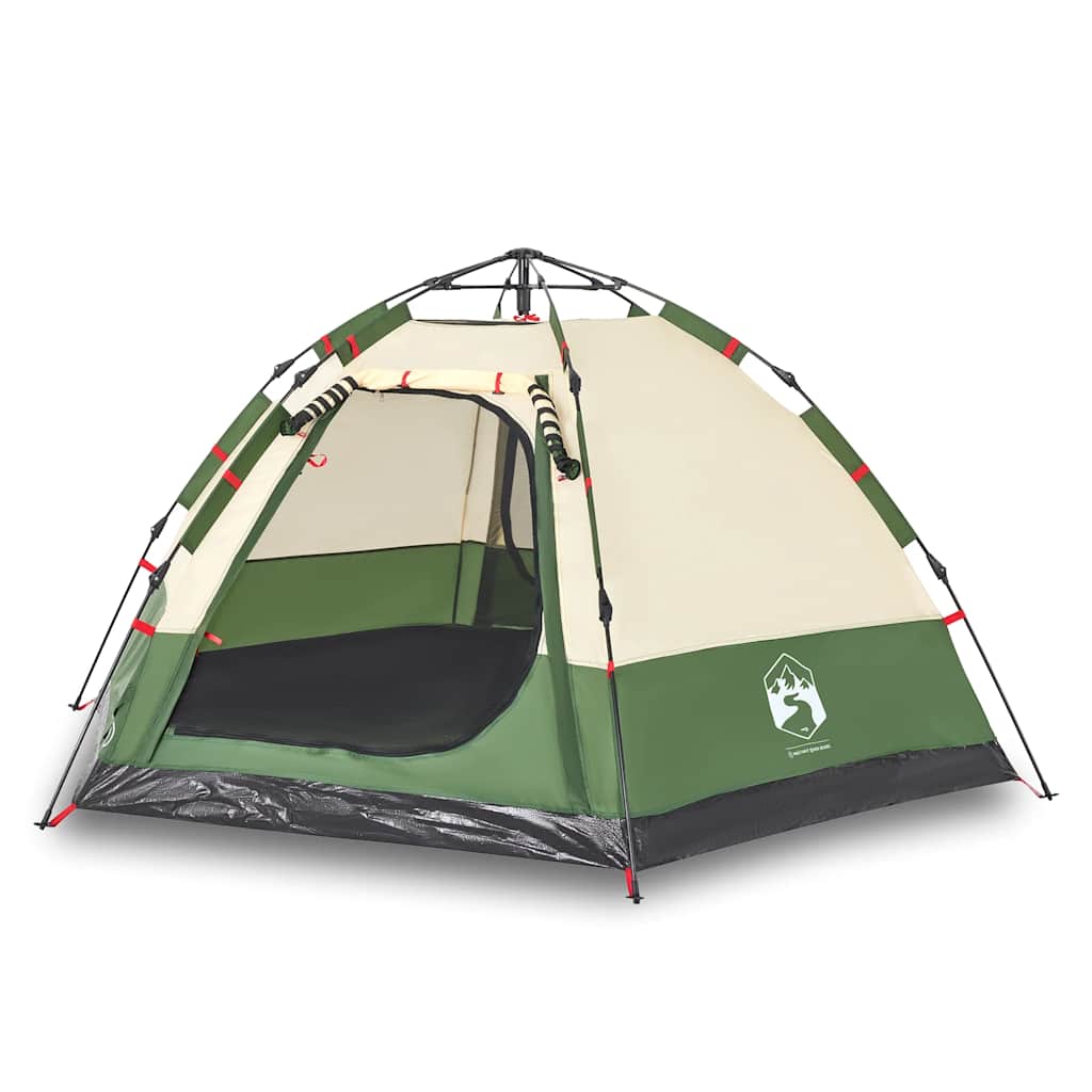 vidaXL Namiot rodzinny, kabinowy, 4-os., zielony, szybkie rozkładanie