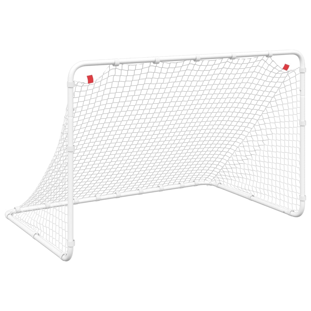 vidaXL Bramka do piłki nożnej biała 122x81x81 cm stalowa