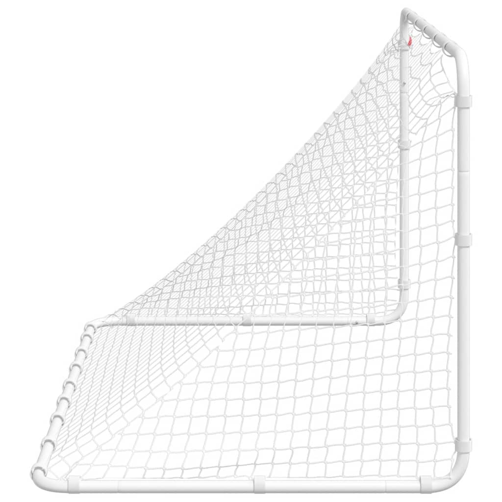 vidaXL Bramka do piłki nożnej biała 122x81x81 cm stalowa