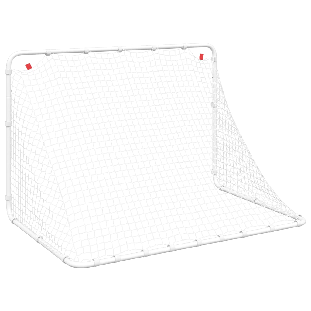 vidaXL Bramka do piłki nożnej biała 122x81x81 cm stalowa