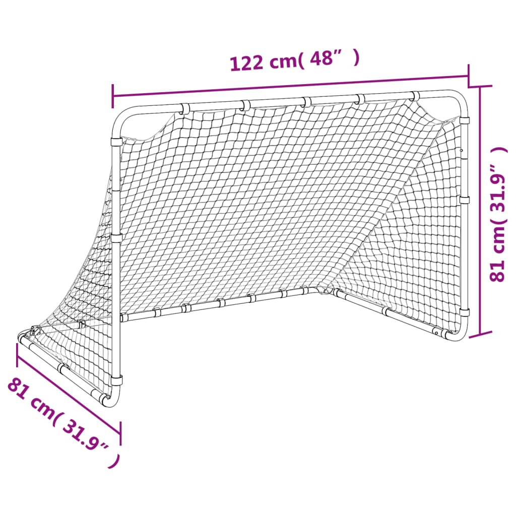 vidaXL Bramka do piłki nożnej biała 122x81x81 cm stalowa