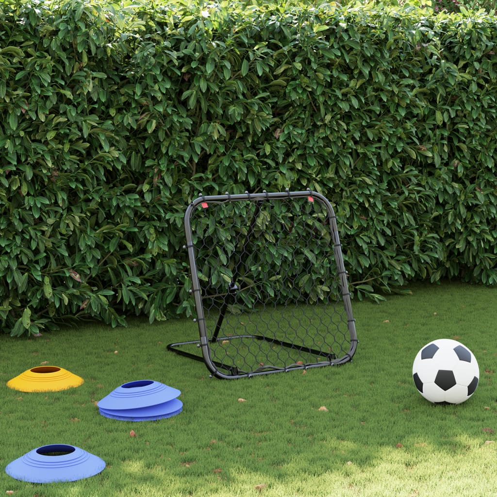 vidaXL Rebounder do piłki nożnej, regulowany, czarny, 84x73x60-80 cm