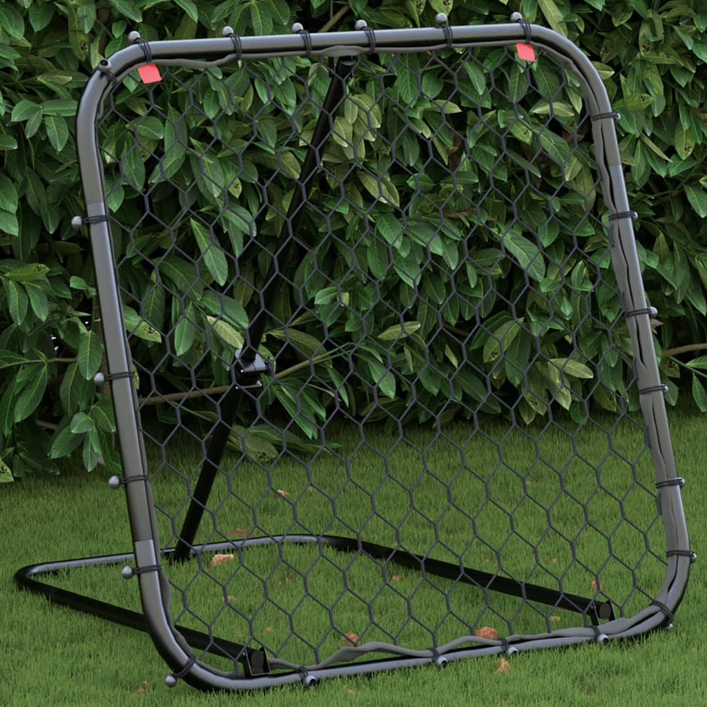 vidaXL Rebounder do piłki nożnej, regulowany, czarny, 84x73x60-80 cm