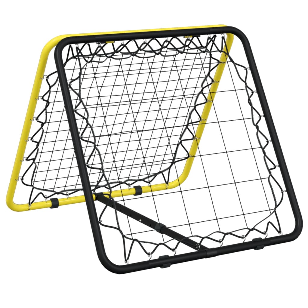 vidaXL Rebounder piłkarski, dwustronny, regulowany, żółto-czarny, stal