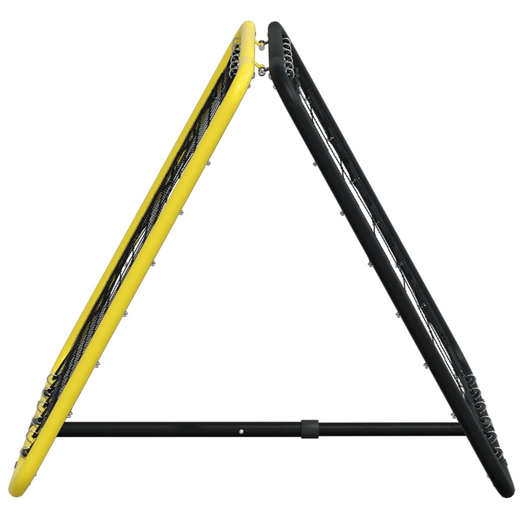 vidaXL Rebounder piłkarski, dwustronny, regulowany, żółto-czarny, stal