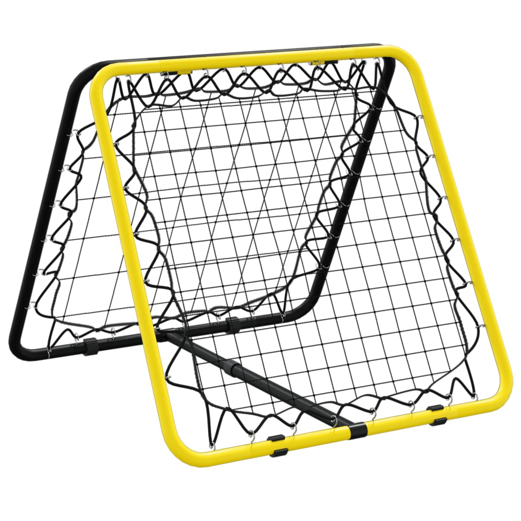 vidaXL Rebounder piłkarski, dwustronny, regulowany, żółto-czarny, stal