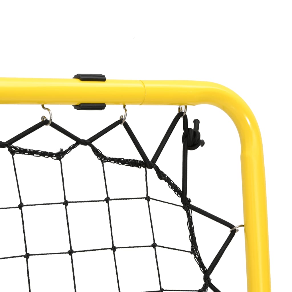 vidaXL Rebounder piłkarski, dwustronny, regulowany, żółto-czarny, stal