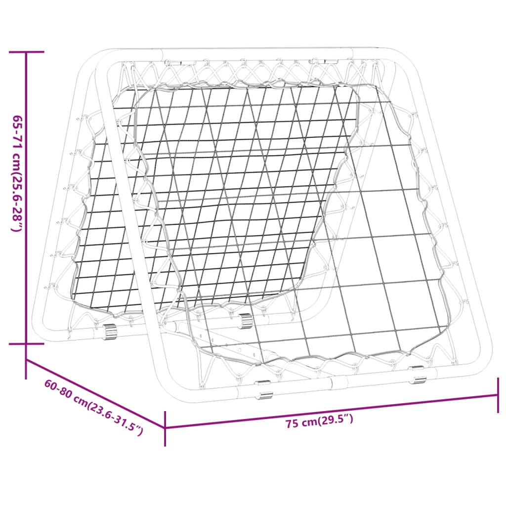 vidaXL Rebounder piłkarski, dwustronny, regulowany, żółto-czarny, stal
