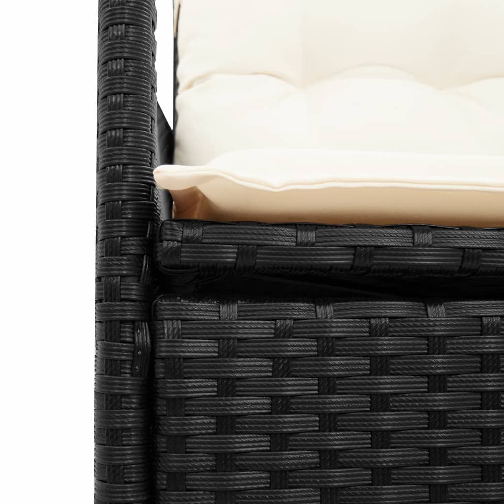 vidaXL 5-cz. zestaw mebli ogrodowych z poduszkami, czarny, polirattan