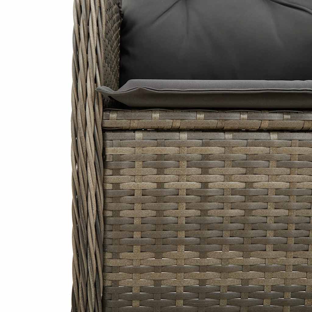 vidaXL 7-cz. zestaw mebli bistro z poduszkami, szary, polirattan