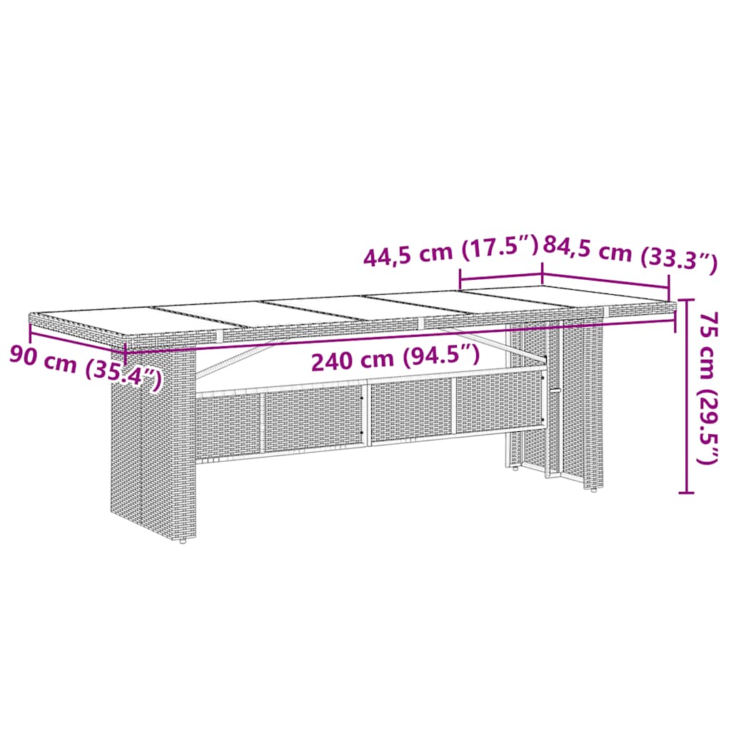 vidaXL 11-cz. zestaw ogrodowych mebli bistro z poduszkami, czarny