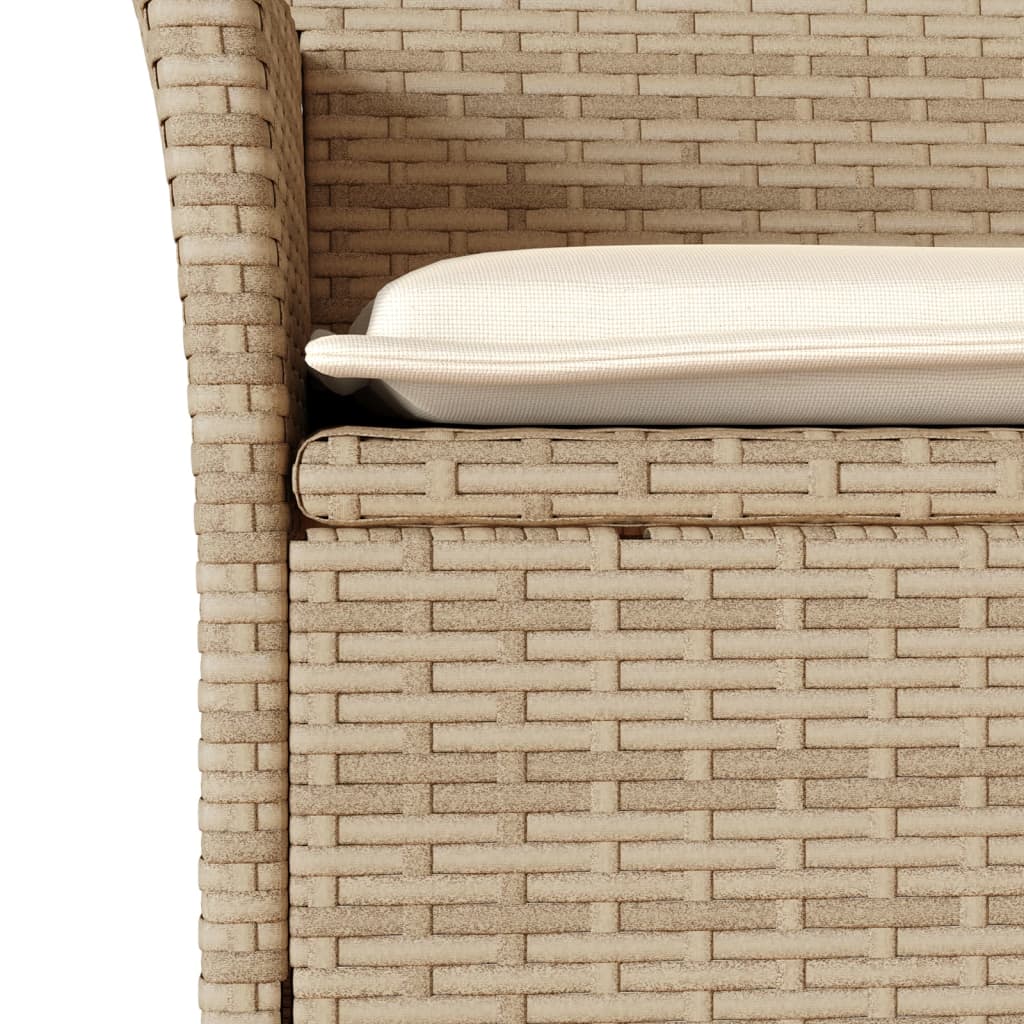 vidaXL 5-cz. zestaw mebli ogrodowych z poduszkami, beżowy, polirattan