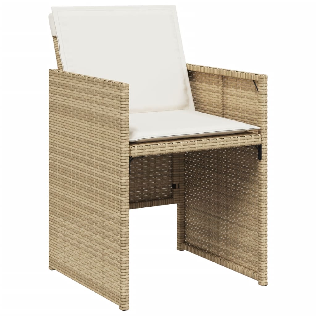 vidaXL 13-cz. zestaw mebli ogrodowych z poduszkami, beżowy, polirattan