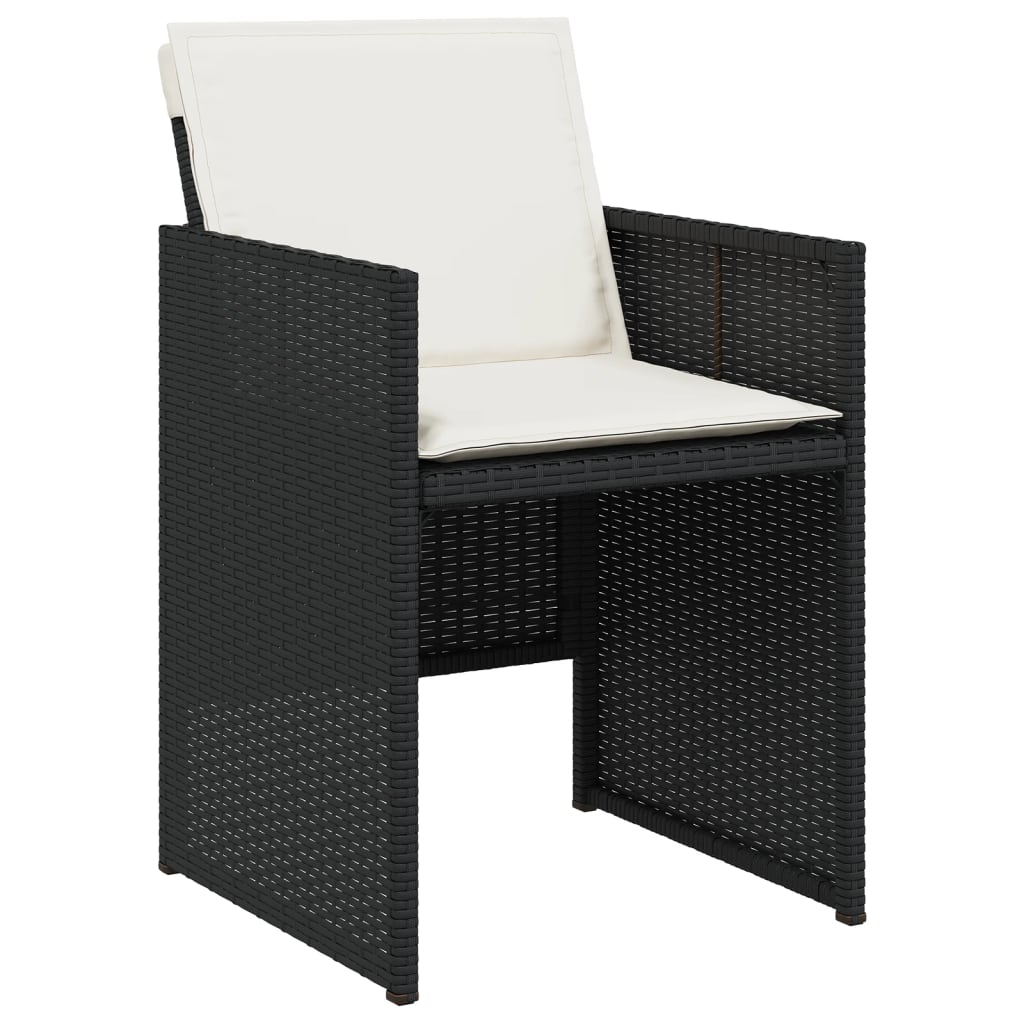 vidaXL 11-cz. zestaw mebli do ogrodu, z poduszkami, czarny rattan PE