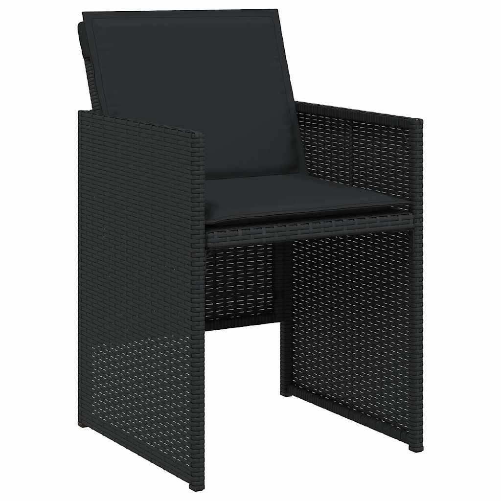 vidaXL 9-cz. zestaw mebli ogrodowych z poduszkami, czarny, rattan PE