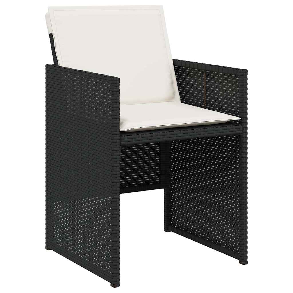 vidaXL 11-cz. zestaw mebli do ogrodu, z poduszkami, czarny rattan PE