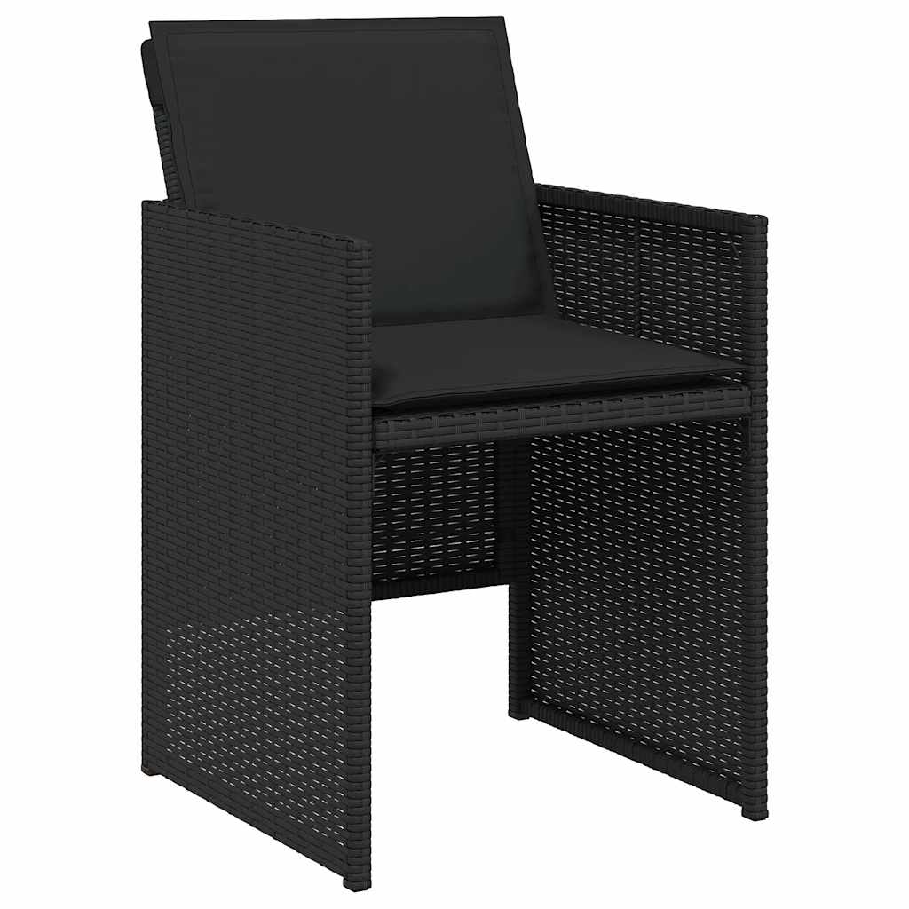 vidaXL 15-cz. zestaw mebli ogrodowych z poduszkami, czarny, rattan PE