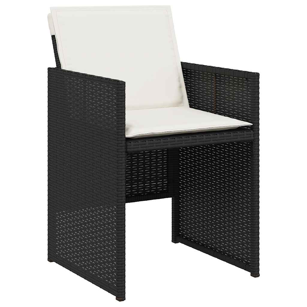vidaXL 17-cz. zestaw mebli ogrodowych z poduszkami, czarny, rattan PE