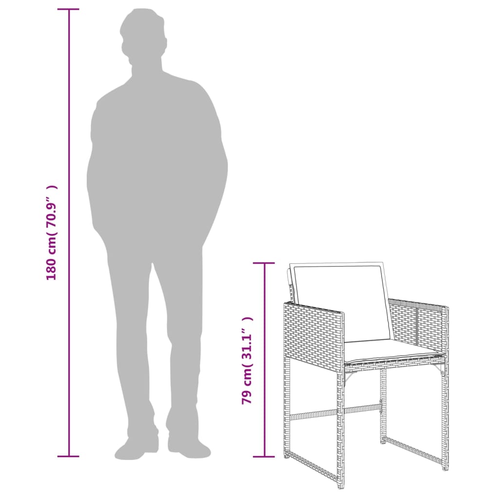 vidaXL 5-cz. zestaw mebli ogrodowych z poduszkami, beżowy, polirattan