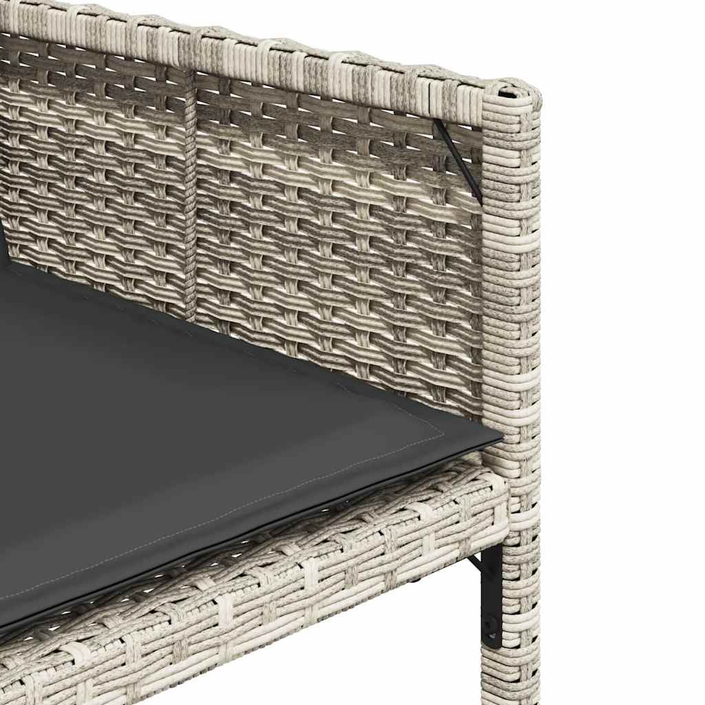 vidaXL 11-cz. zestaw mebli do ogrodu z poduszkami jasnoszary rattan PE