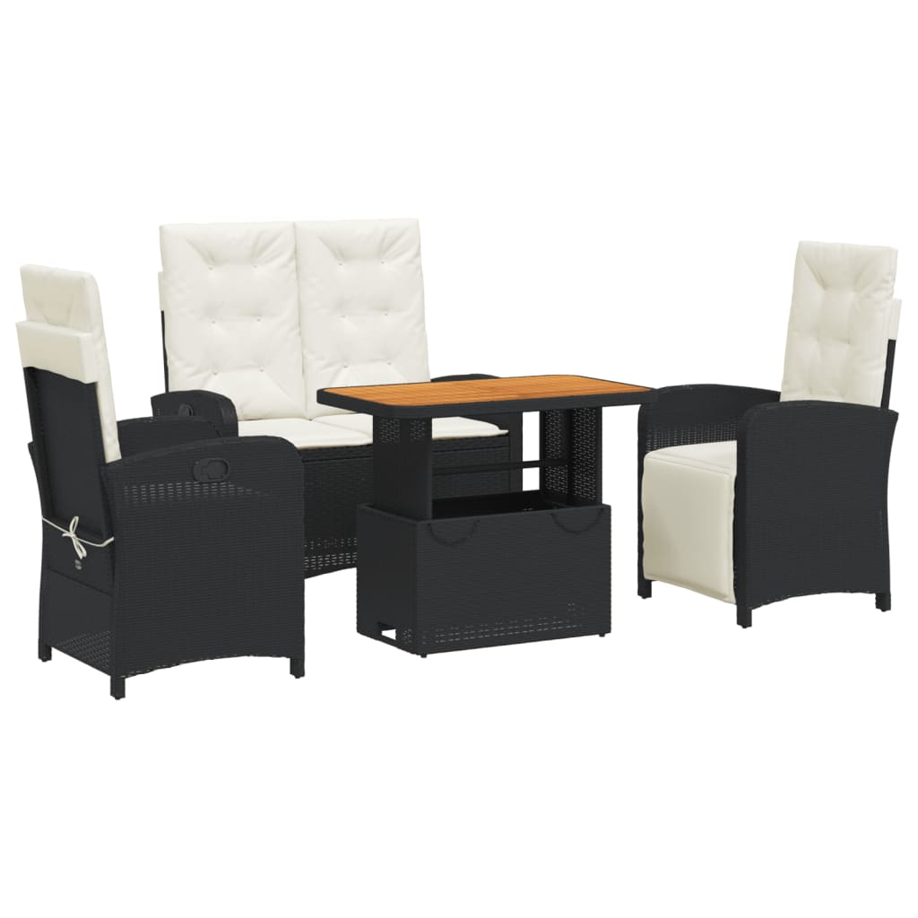 vidaXL 4-częściowy zestaw mebli ogrodowych z poduszkami, polirattan