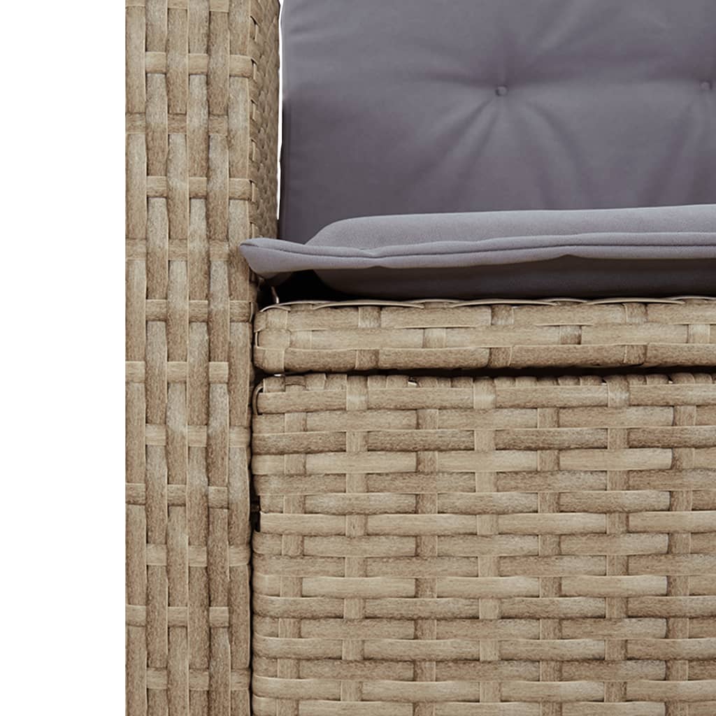 vidaXL 4-cz. zestaw mebli ogrodowych z poduszkami, beżowy, polirattan