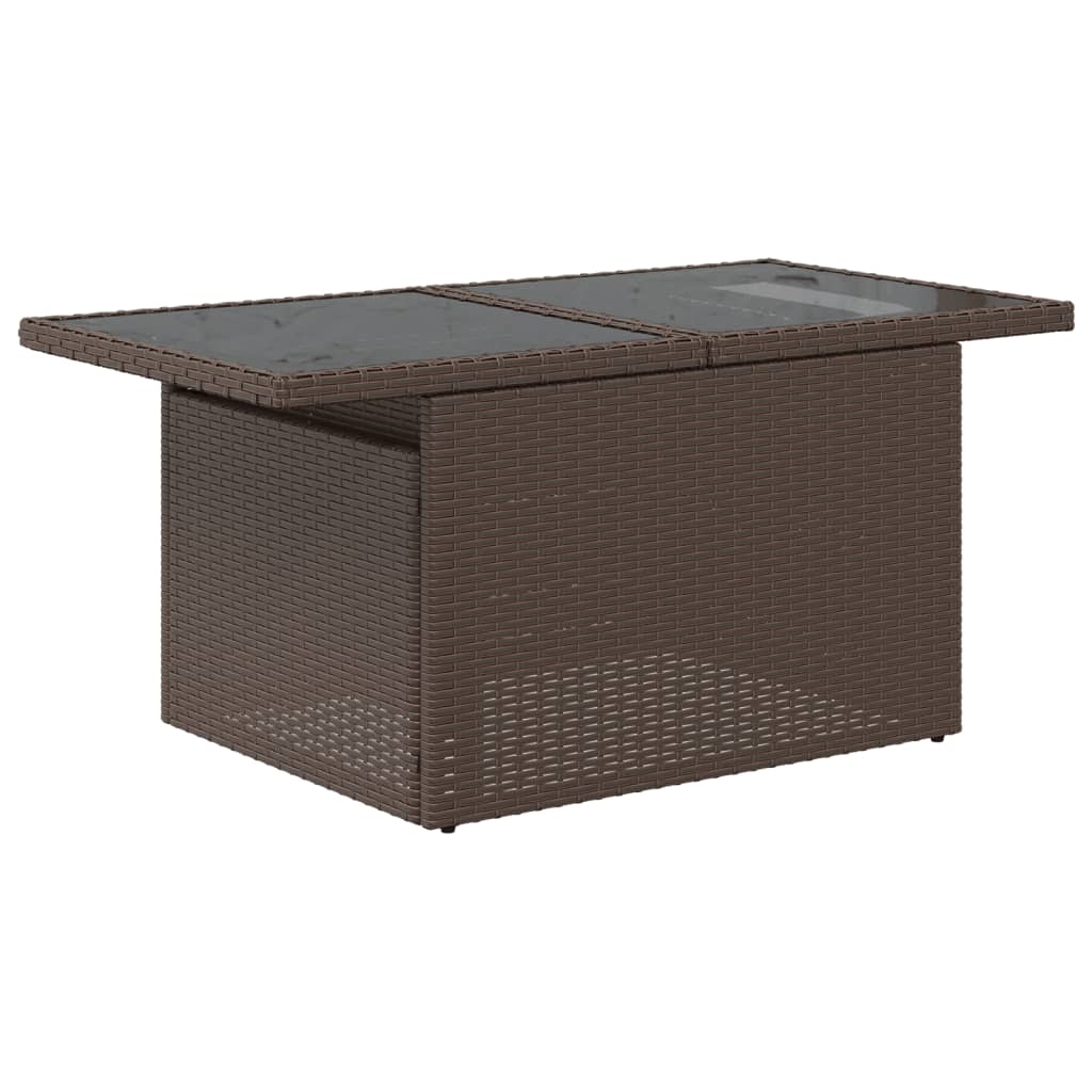 vidaXL 11-cz. zestaw mebli ogrodowych z poduszkami, brązowy, rattan PE