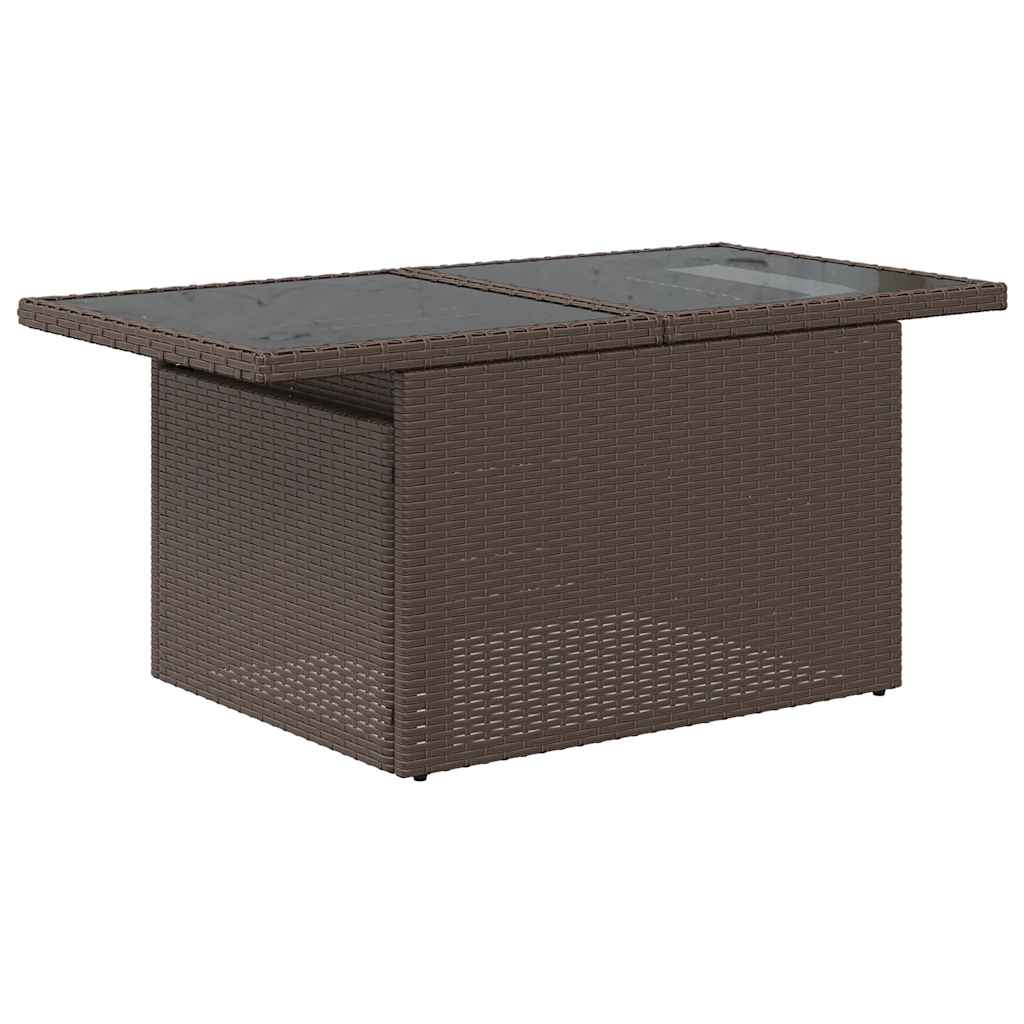 vidaXL 11-cz. zestaw wypoczynkowy do ogrodu z poduszkami, brązowy polirattan