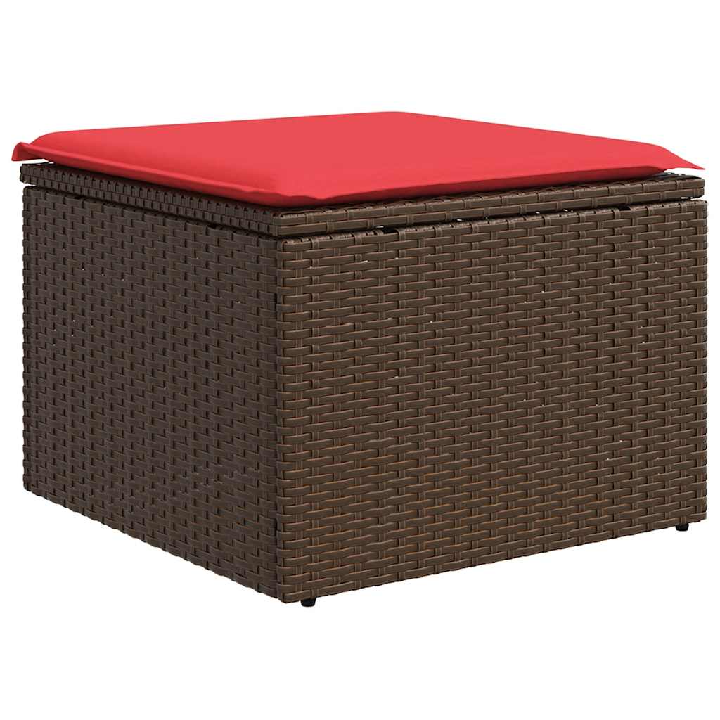 vidaXL 11-cz. zestaw wypoczynkowy do ogrodu z poduszkami, brązowy polirattan