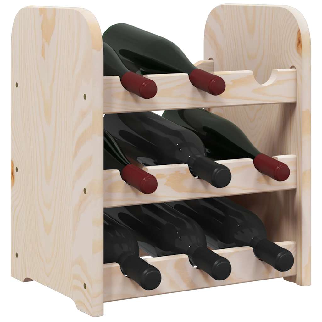 vidaXL Stojak na wino, 33x25x37 cm, lite drewno sosnowe