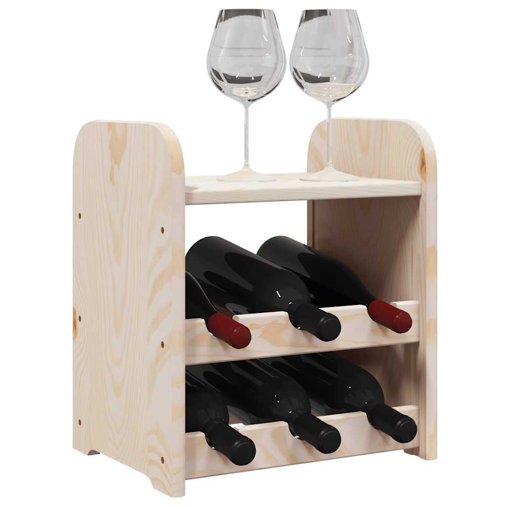 vidaXL Stojak na wino, z górną półką, 33x25x37 cm, lite drewno sosnowe